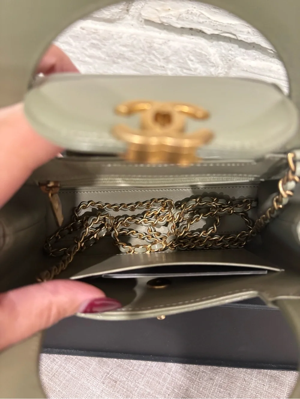 Chanel Nano Kelly Sage Green